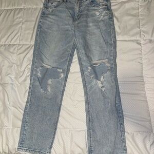 Women's Light Blue Distressed Jeans
